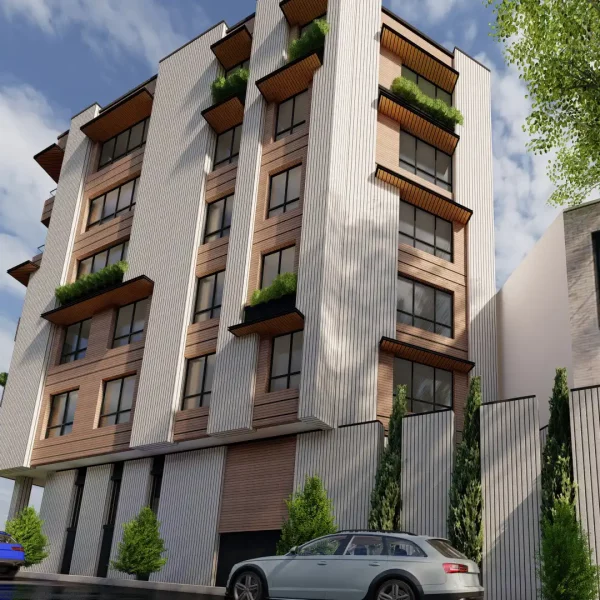 Design renderings of the facade of residential complex