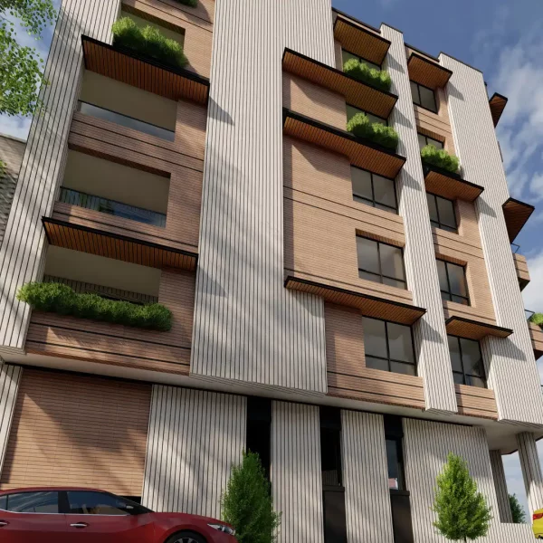 Design renderings of the facade of residential complex